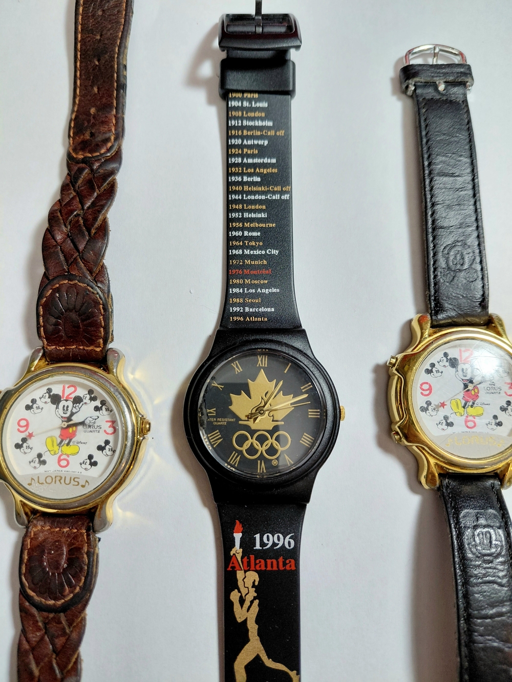 Disney Mickey Mouse Musical Watches And 1996 Atlanta Olympic Watch